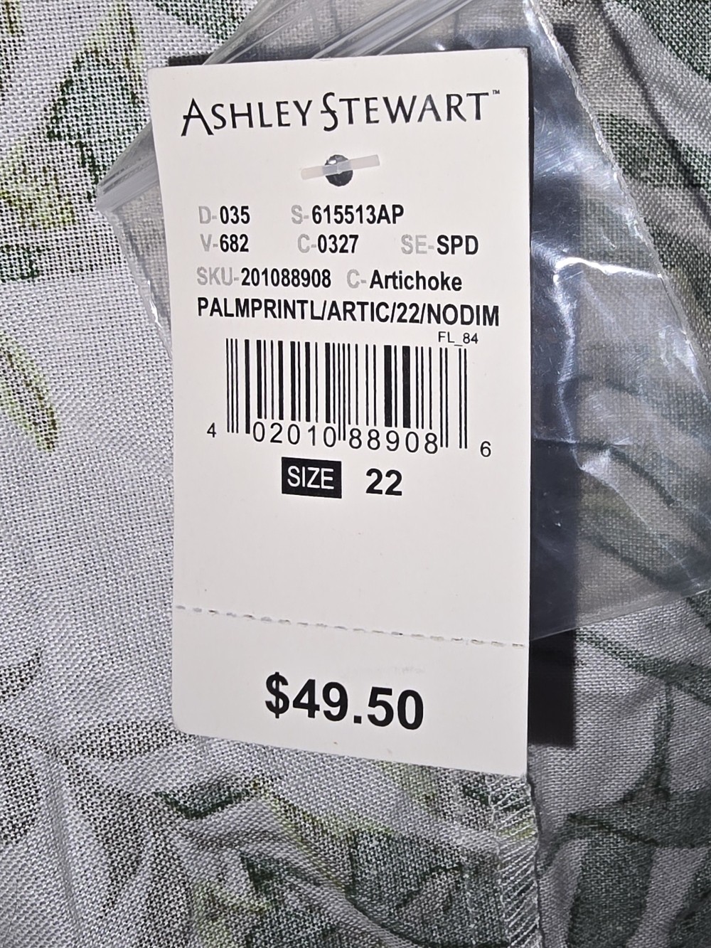 Ashley Stewart Palm Print Shirt in Green - Picture 2 of 5